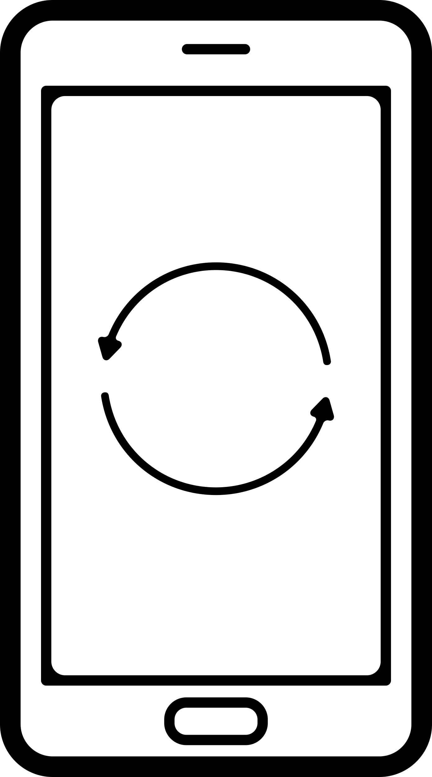 Mobile Phone Screen With Two Arrows In Circle Svg Line Art Free Vectors
